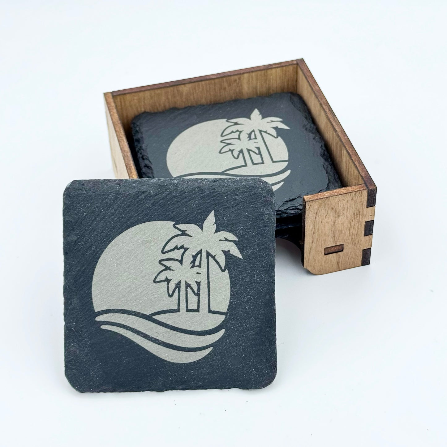 Square Slate Coasters – 4"x4" Custom Engraved Drink Coasters