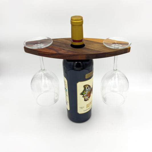 Two Glass Hardwood Wine Caddy